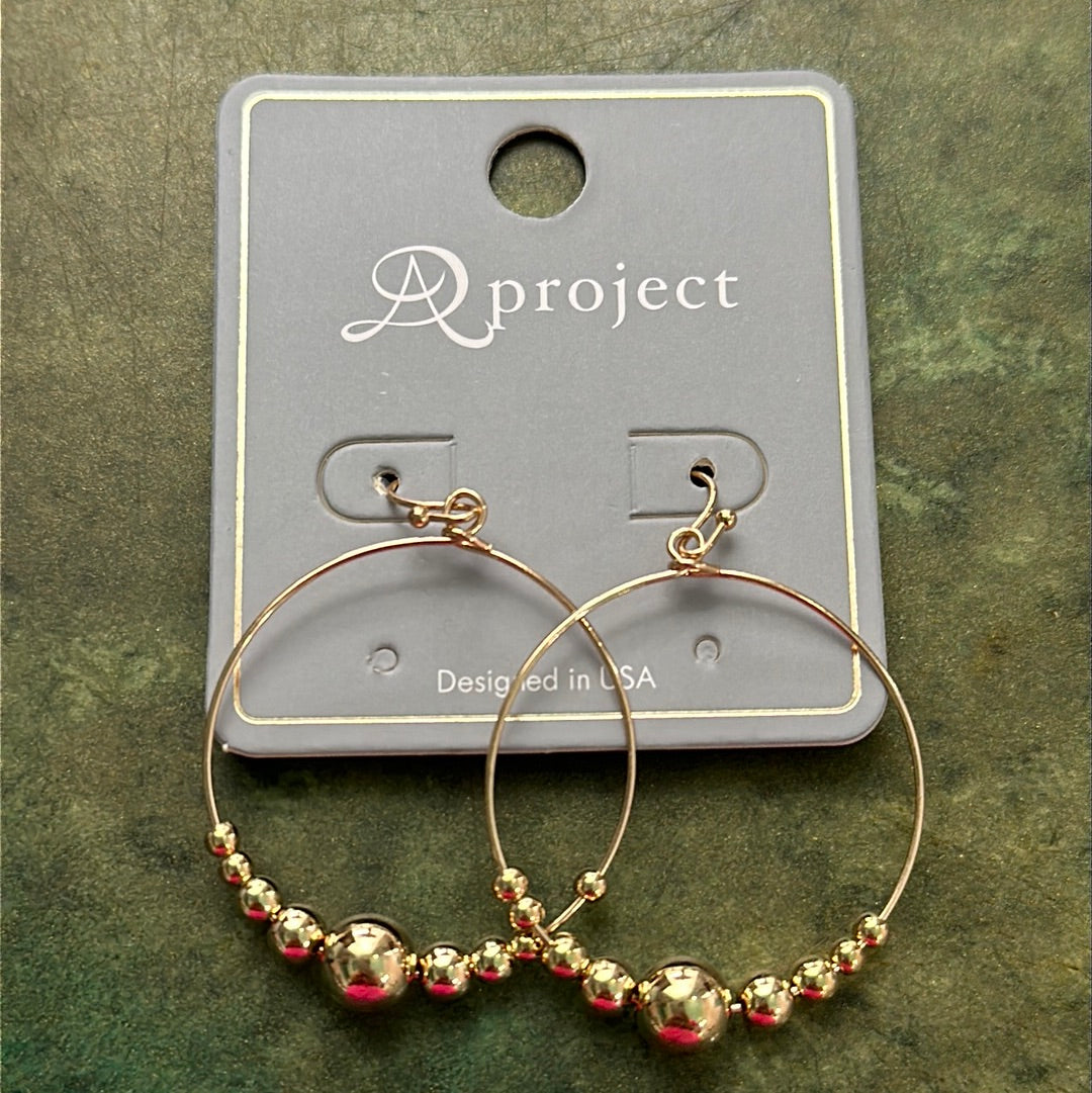 Drop Hoop earrings W/ Beads