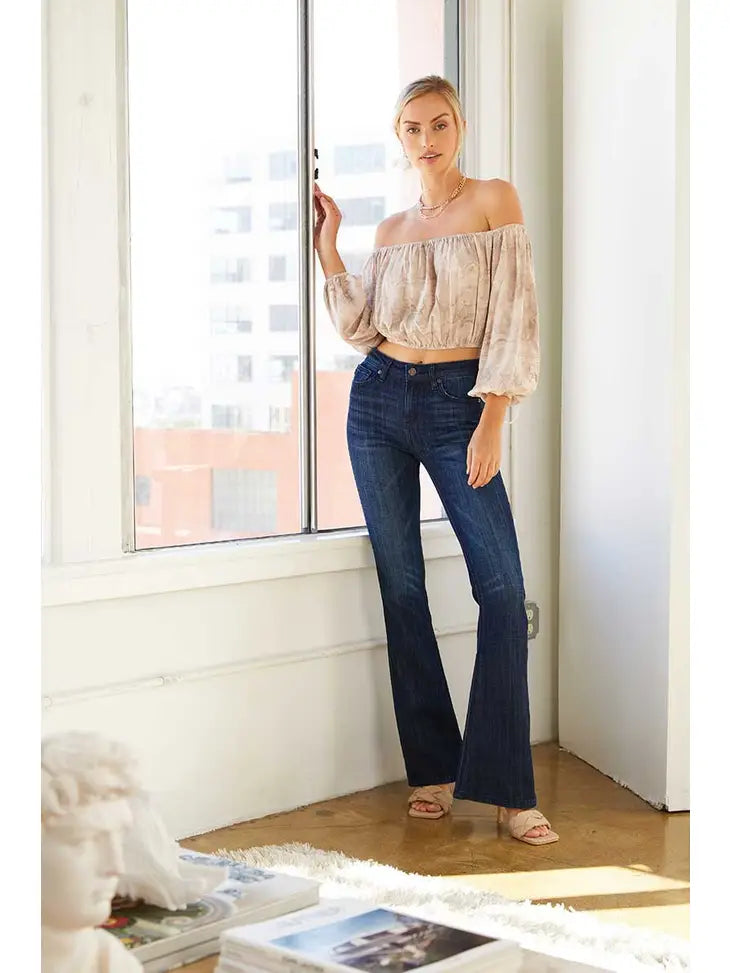 Kan Can Mid-Rise Flared Jeans