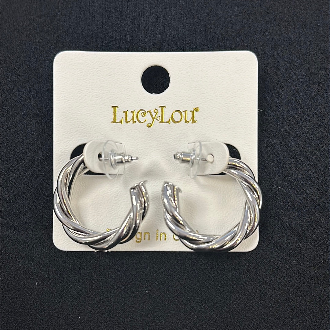 Silver Twisted Iconic Earrings