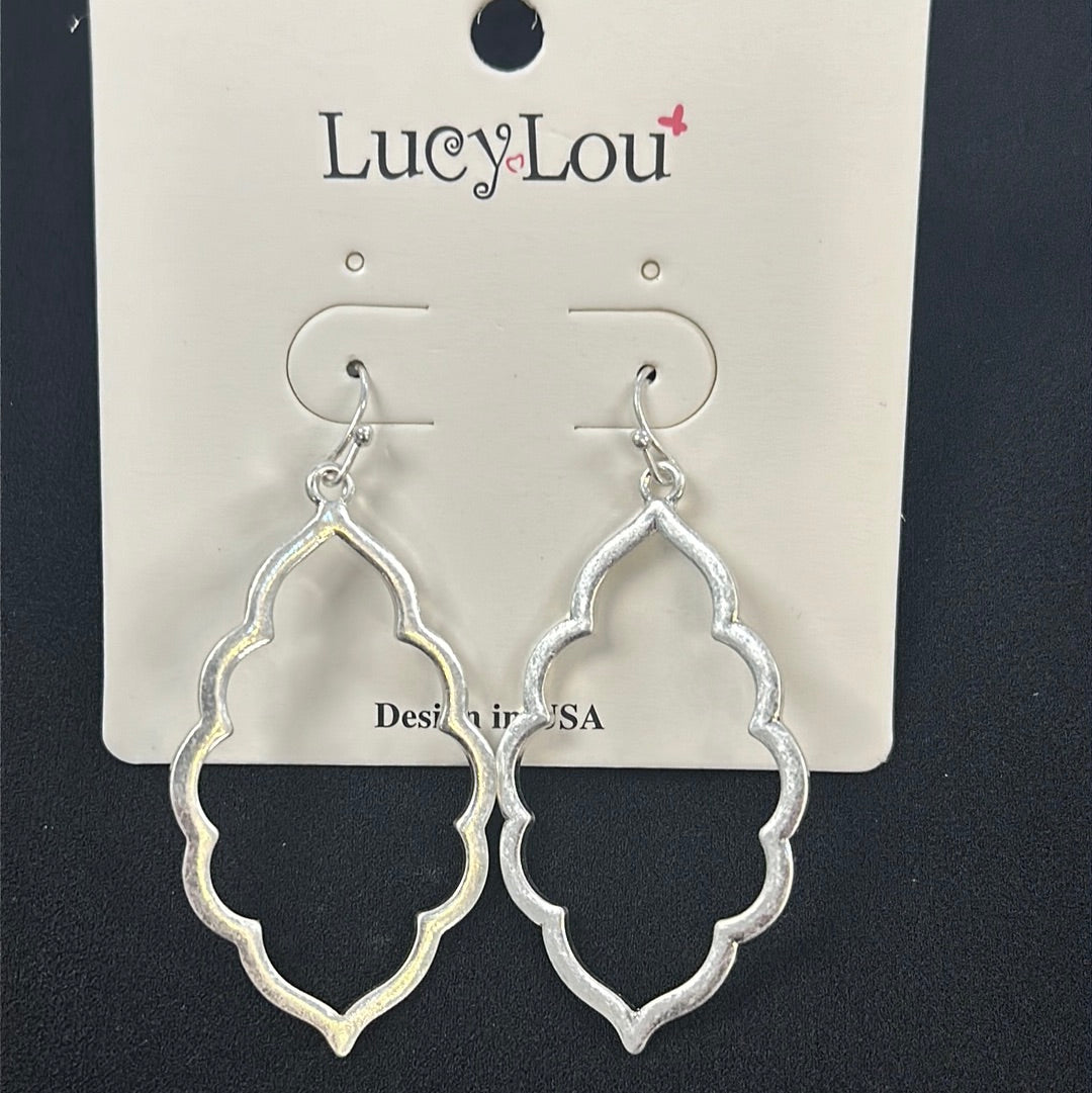Silver Iconic Cutout Drop Earrings