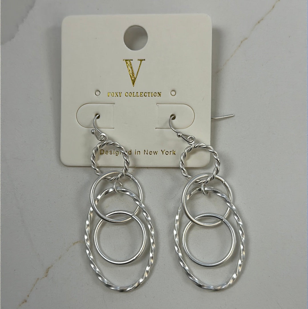 Circle & Oval Drop Earrings