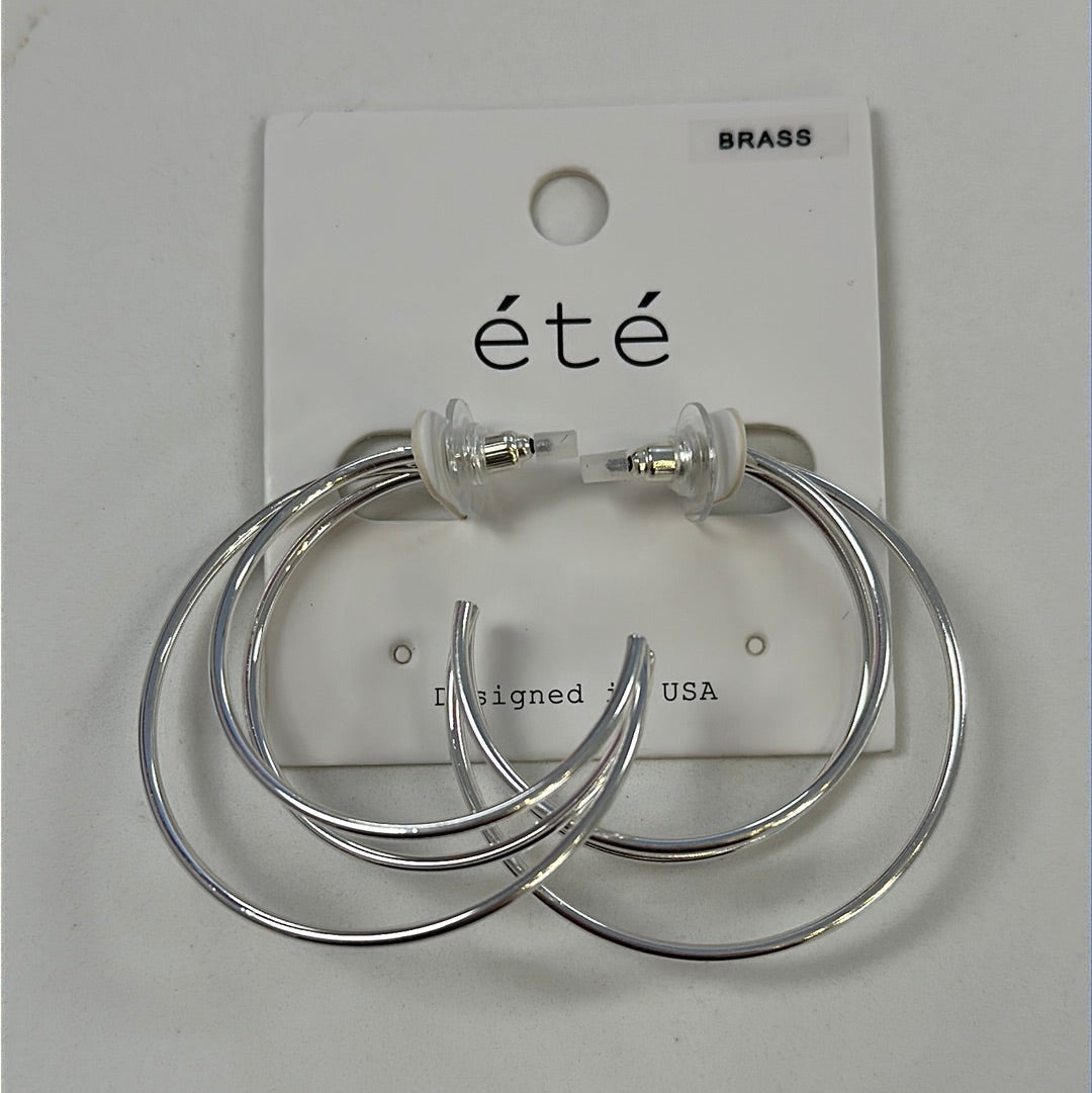 3 Wire Hoop Earrings