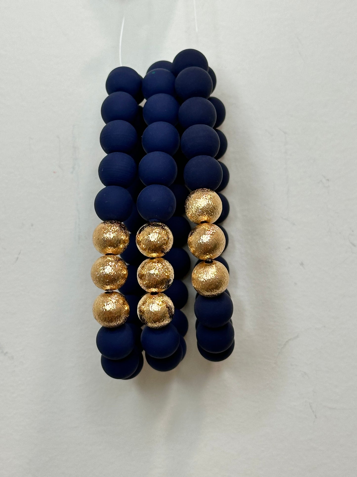 3 Row Clay w Gold Beaded Bracelets
