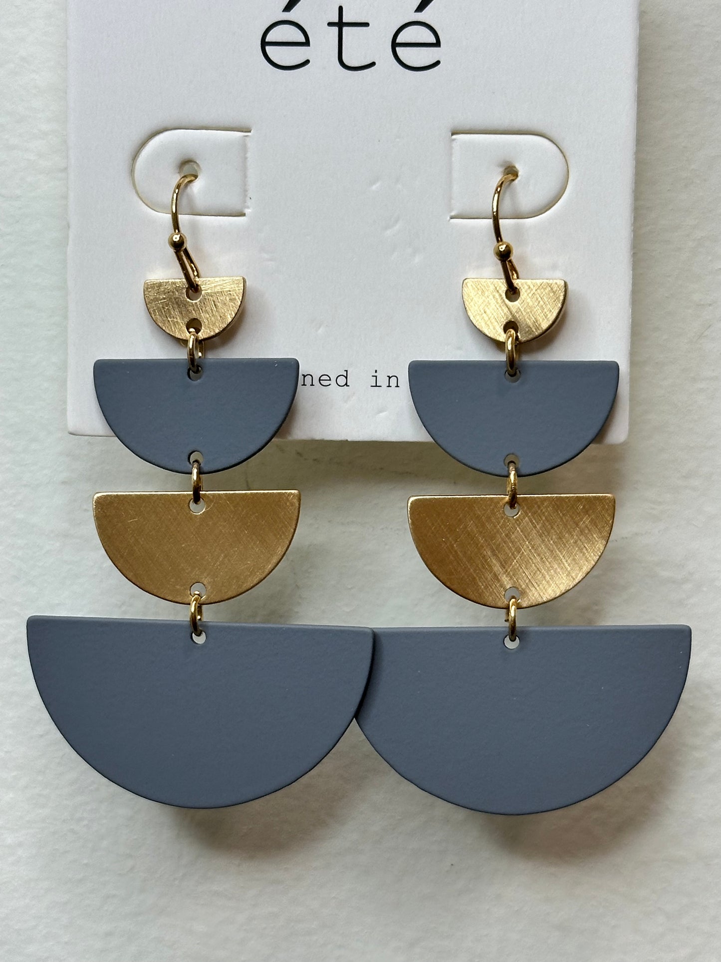 Gold & Color 1/2 Circle Earrings