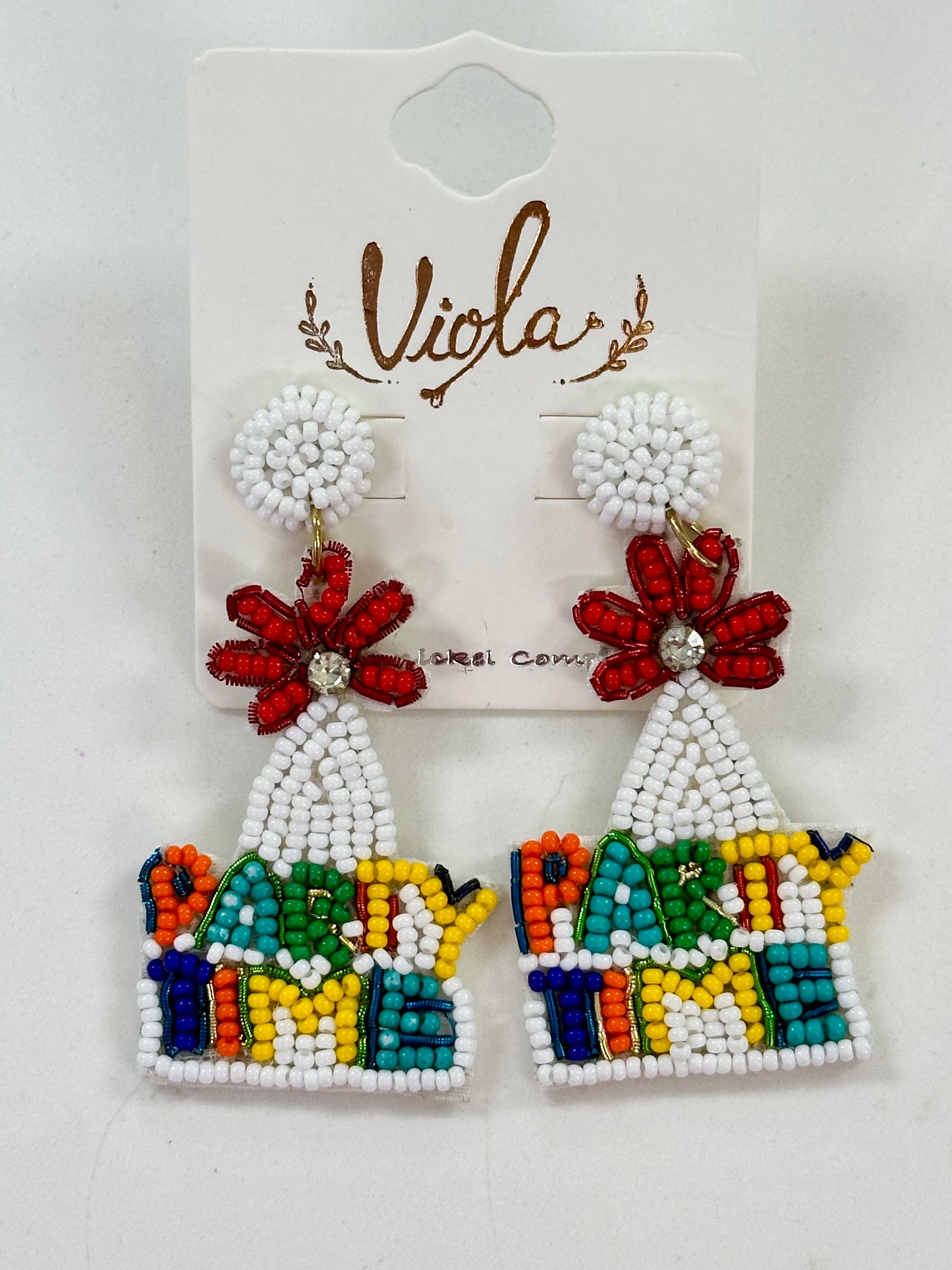 Birthday Time Party Hat Seed Bead Earrings
